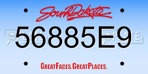 56885E9 South Dakota License Plate