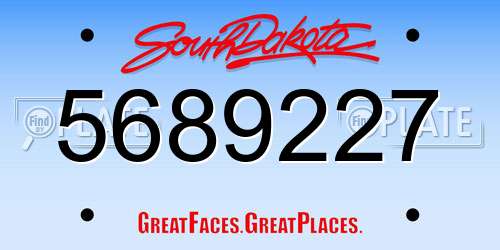 5689227 South Dakota License Plate