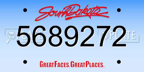 5689272 South Dakota License Plate