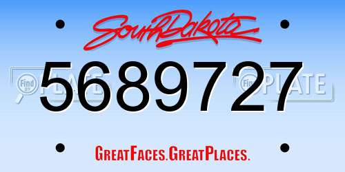 5689727 South Dakota License Plate