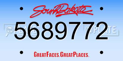 5689772 South Dakota License Plate