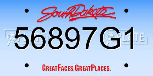 56897G1 South Dakota License Plate