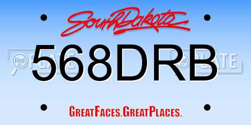 568DRB South Dakota License Plate