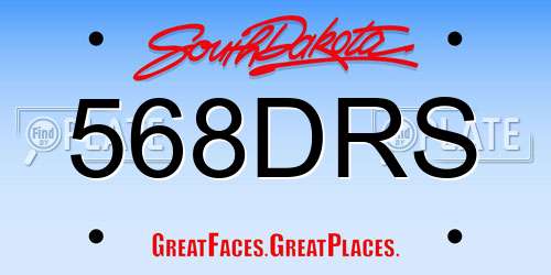 568DRS South Dakota License Plate