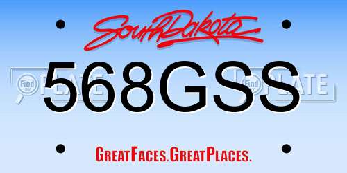 568GSS South Dakota License Plate