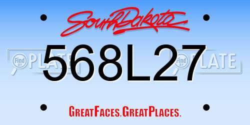 568L27 South Dakota License Plate