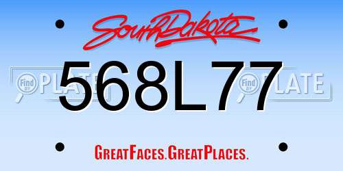 568L77 South Dakota License Plate
