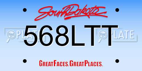 568LTT South Dakota License Plate