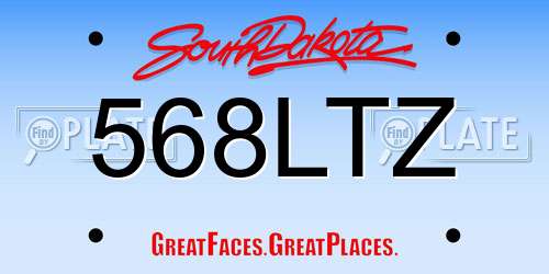 568LTZ South Dakota License Plate