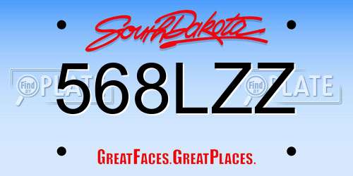 568LZZ South Dakota License Plate