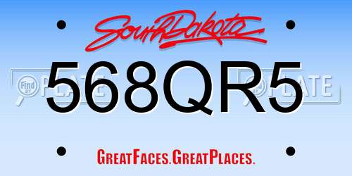 568QR5 South Dakota License Plate