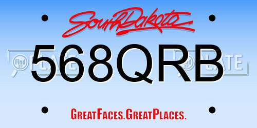 568QRB South Dakota License Plate
