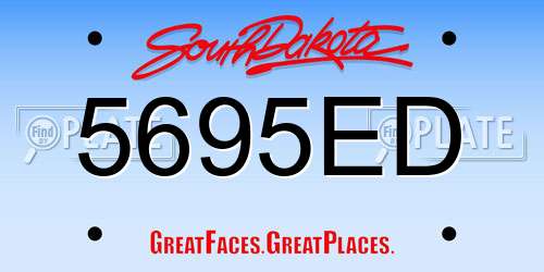 5695ED South Dakota License Plate