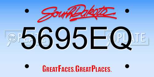 5695EQ South Dakota License Plate