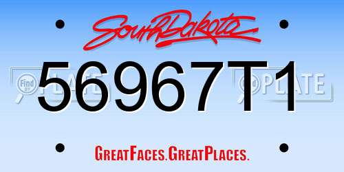56967T1 South Dakota License Plate