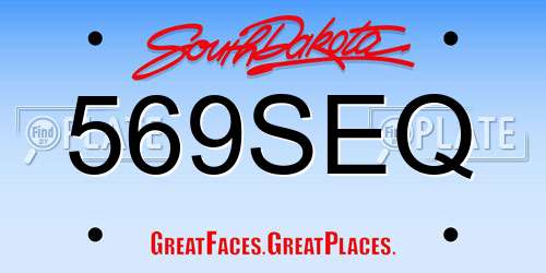 569SEQ South Dakota License Plate