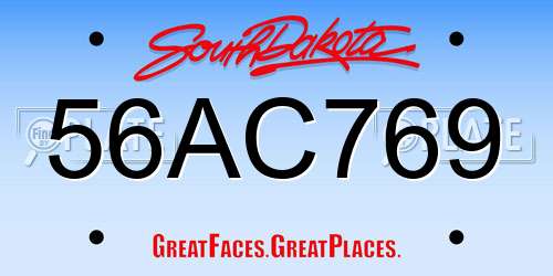 56AC769 South Dakota License Plate