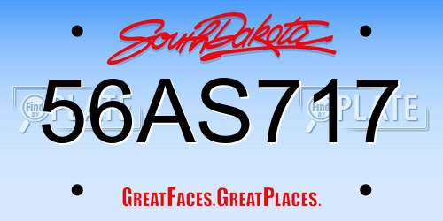 56AS717 South Dakota License Plate