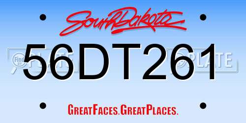56DT261 South Dakota License Plate