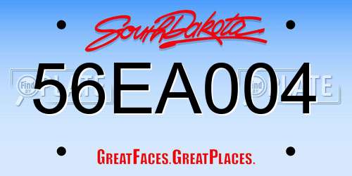 56EA004 South Dakota License Plate