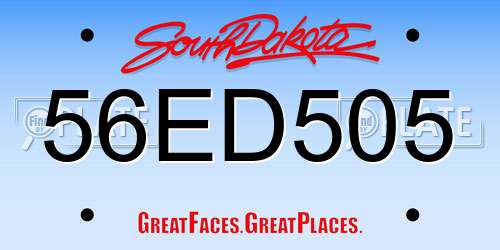 56ED505 South Dakota License Plate