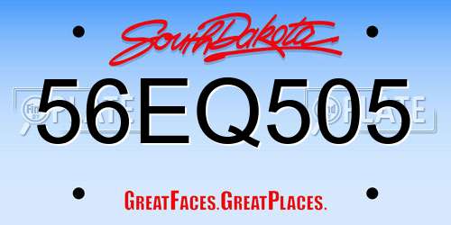 56EQ505 South Dakota License Plate