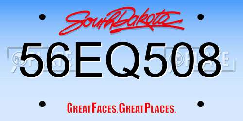 56EQ508 South Dakota License Plate
