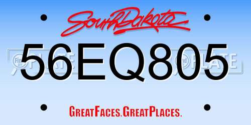 56EQ805 South Dakota License Plate