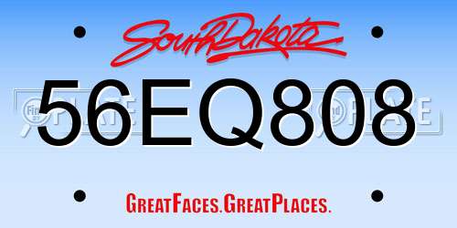 56EQ808 South Dakota License Plate
