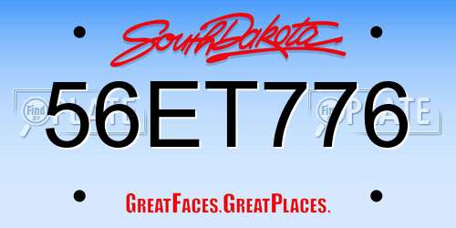 56ET776 South Dakota License Plate