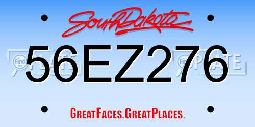 56EZ276 South Dakota License Plate