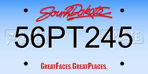 56PT245 South Dakota License Plate