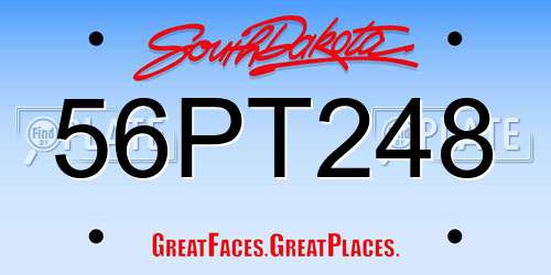 56PT248 South Dakota License Plate