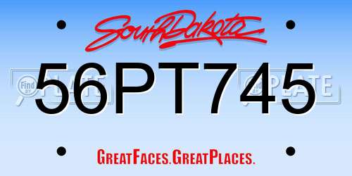 56PT745 South Dakota License Plate