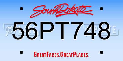56PT748 South Dakota License Plate