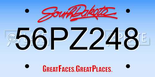 56PZ248 South Dakota License Plate