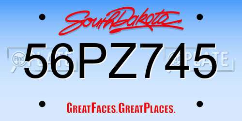 56PZ745 South Dakota License Plate
