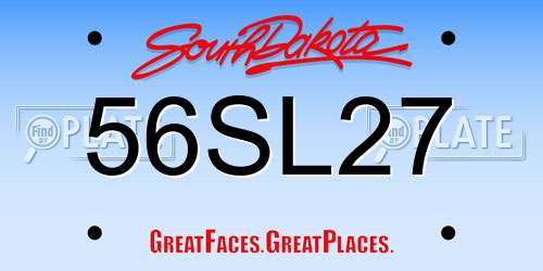 56SL27 South Dakota License Plate