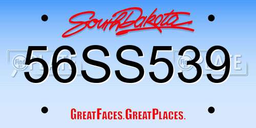 56SS539 South Dakota License Plate