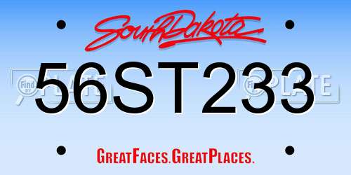 56ST233 South Dakota License Plate