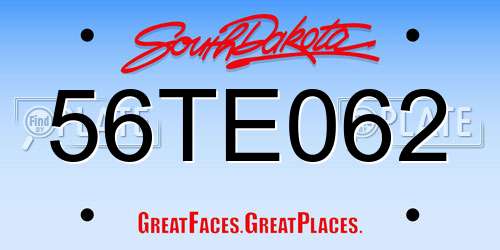 56TE062 South Dakota License Plate