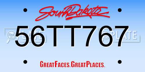 56TT767 South Dakota License Plate