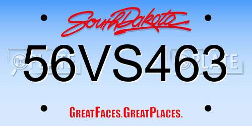 56VS463 South Dakota License Plate
