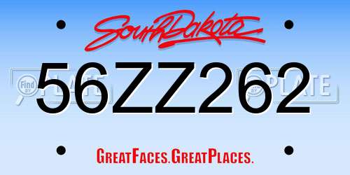 56ZZ262 South Dakota License Plate