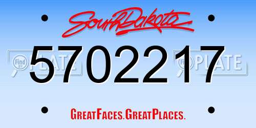 5702217 South Dakota License Plate