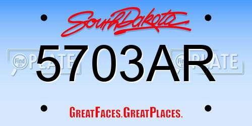 5703AR South Dakota License Plate