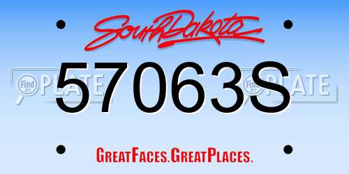 57063S South Dakota License Plate