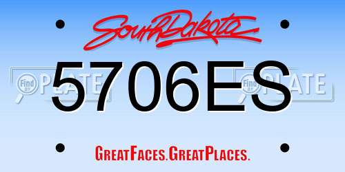 5706ES South Dakota License Plate