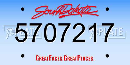 5707217 South Dakota License Plate