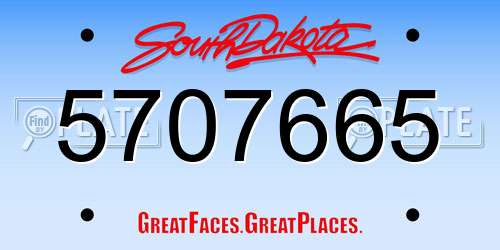5707665 South Dakota License Plate